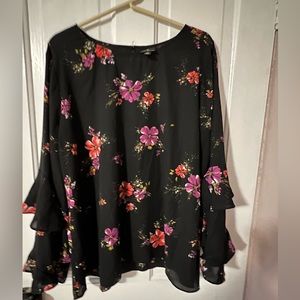 Worthington Women’s Floral Long Sleeve Blouse in size XXL